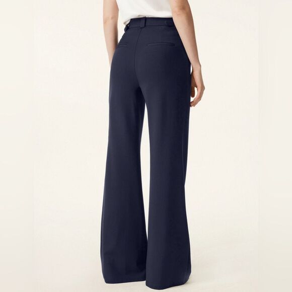 NWT OGL Ponte-De-Roma High Rise Pull-on Wide Leg Pant with Adjustable Bar Size L - Picture 2 of 10